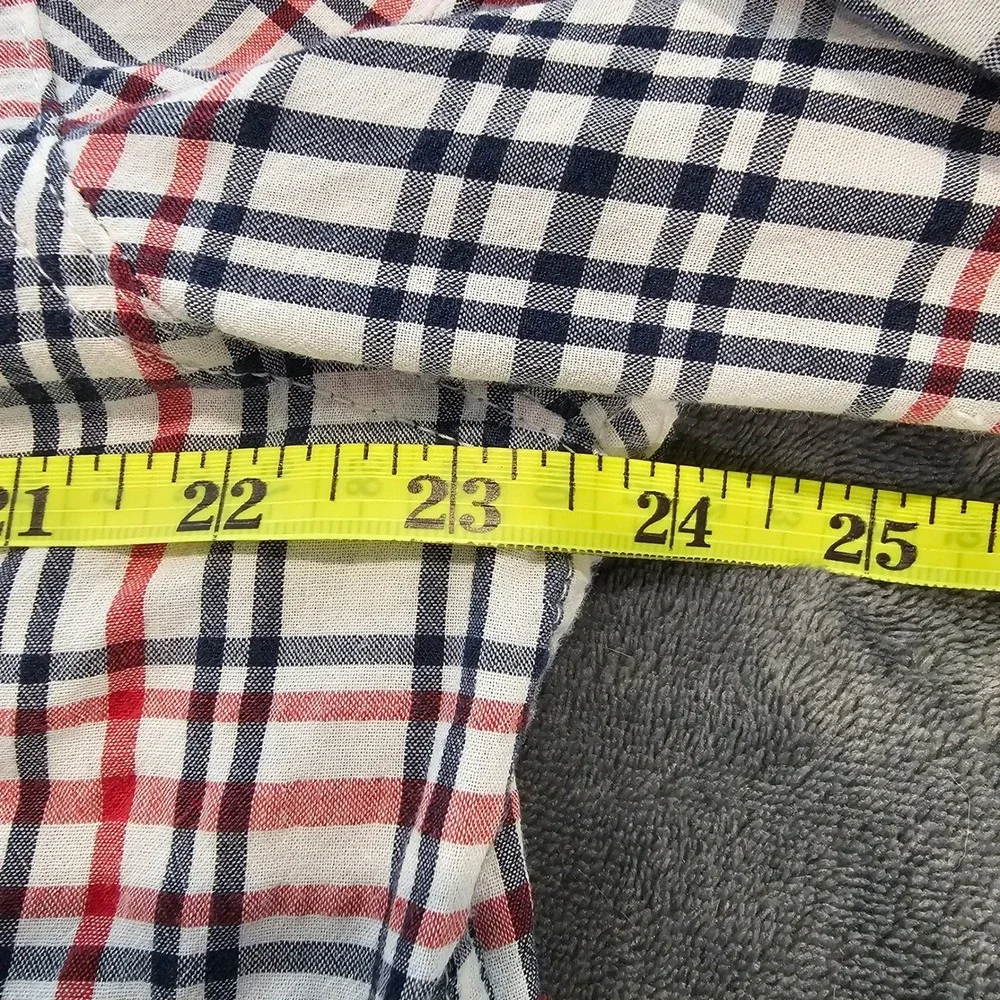 Levi's XL‎ Mens Button Down Shirt Long Sleeve Plaid Checkered White Red Blue